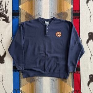 Vintage 90s Deer Buck Hunting Nature Sweatshirt XL Button Up Animals Outdoor